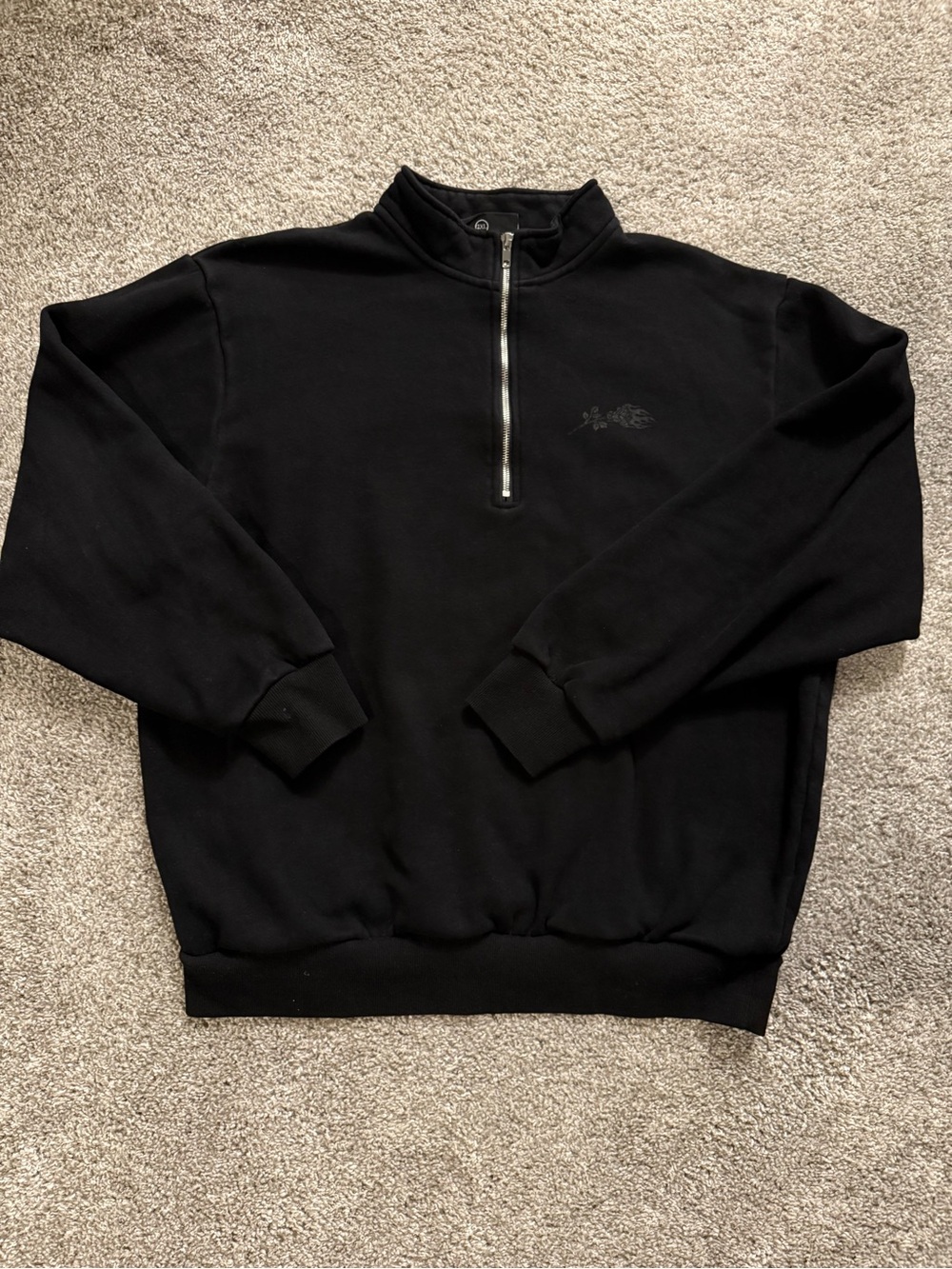Women’s Black Half-Zip Pullover Sweatshirt
